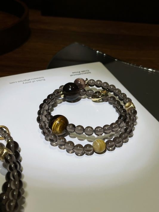 Dark Star Ring crystal bracelet/DIY bracelet/ Double Ring Bracelet