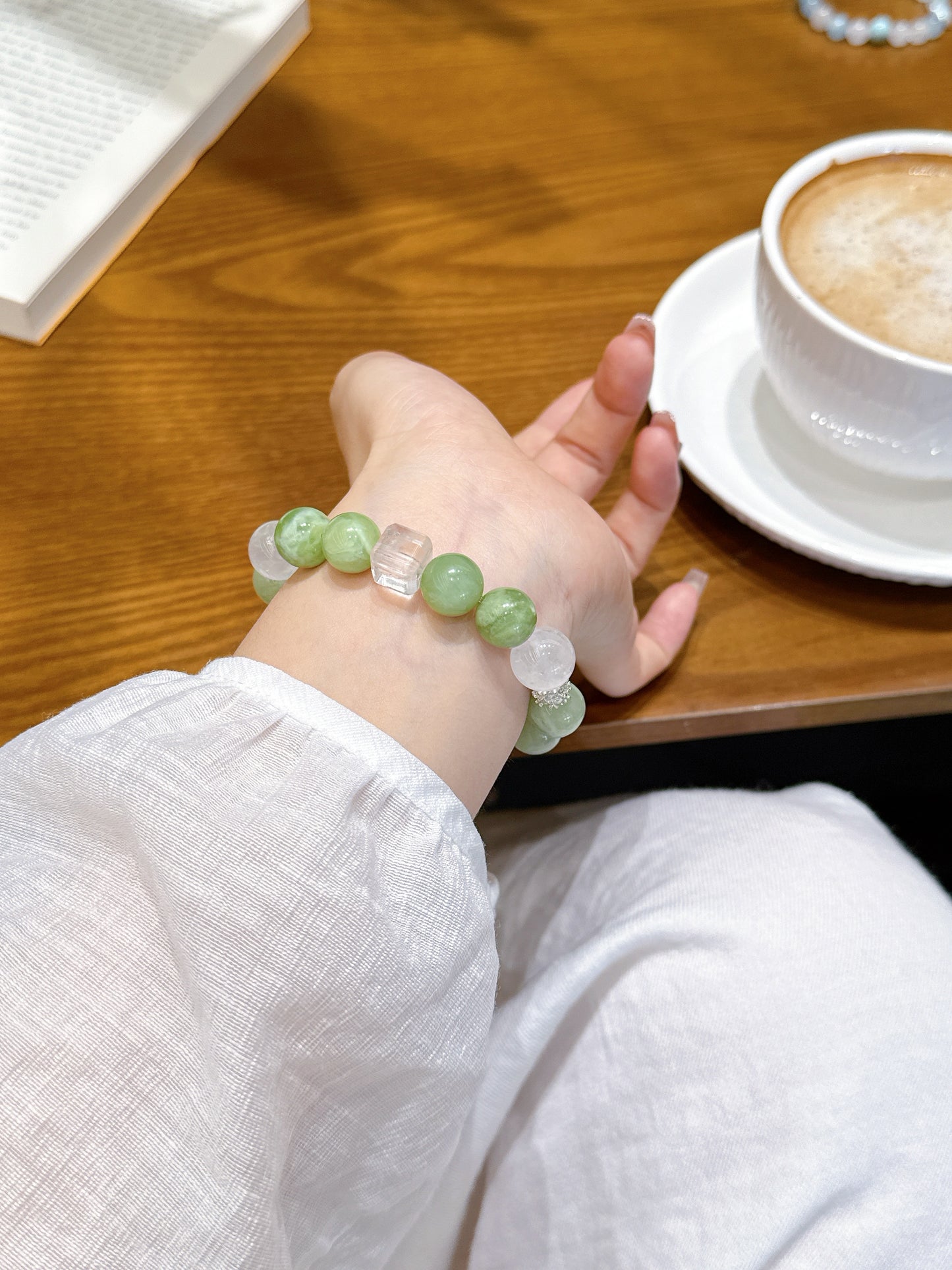 Green Grape Milk Cap/DIY/crystal bracelet