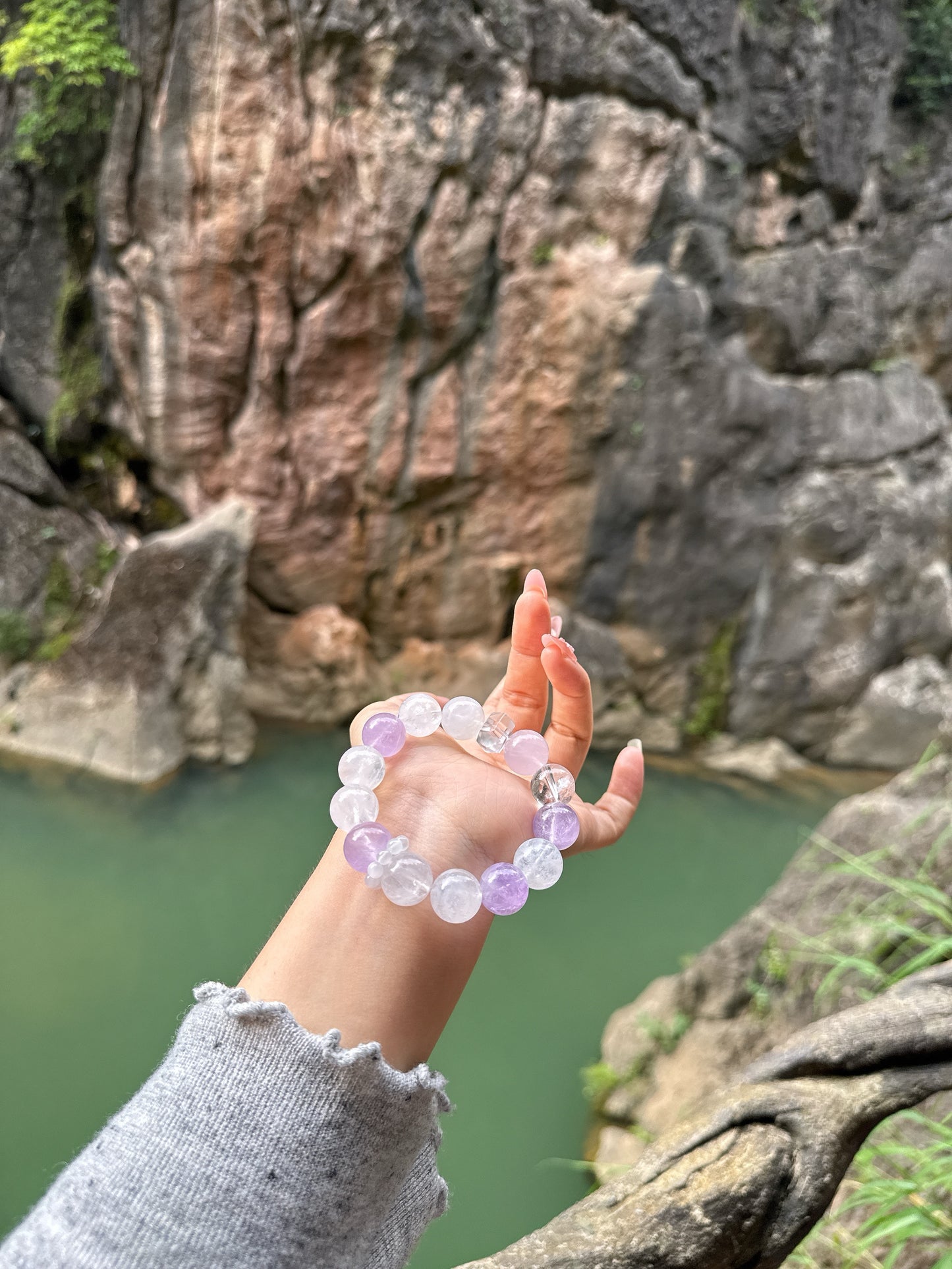Purple Light Reflecting Snow·Three Rhythms and Harmony with Light」❤️DIY/crystal bracelet