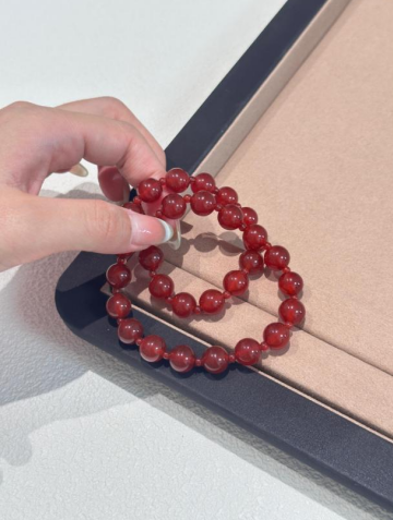 Red agate double-ring bracelet/Extremely obvious