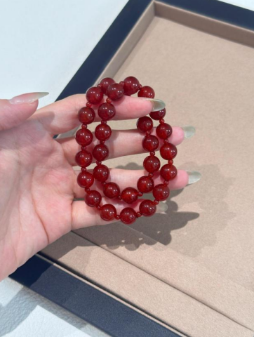 Red agate double-ring bracelet/Extremely obvious