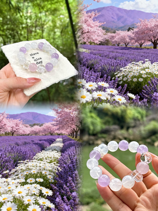 Purple Light Reflecting Snow·Three Rhythms and Harmony with Light」❤️DIY/crystal bracelet