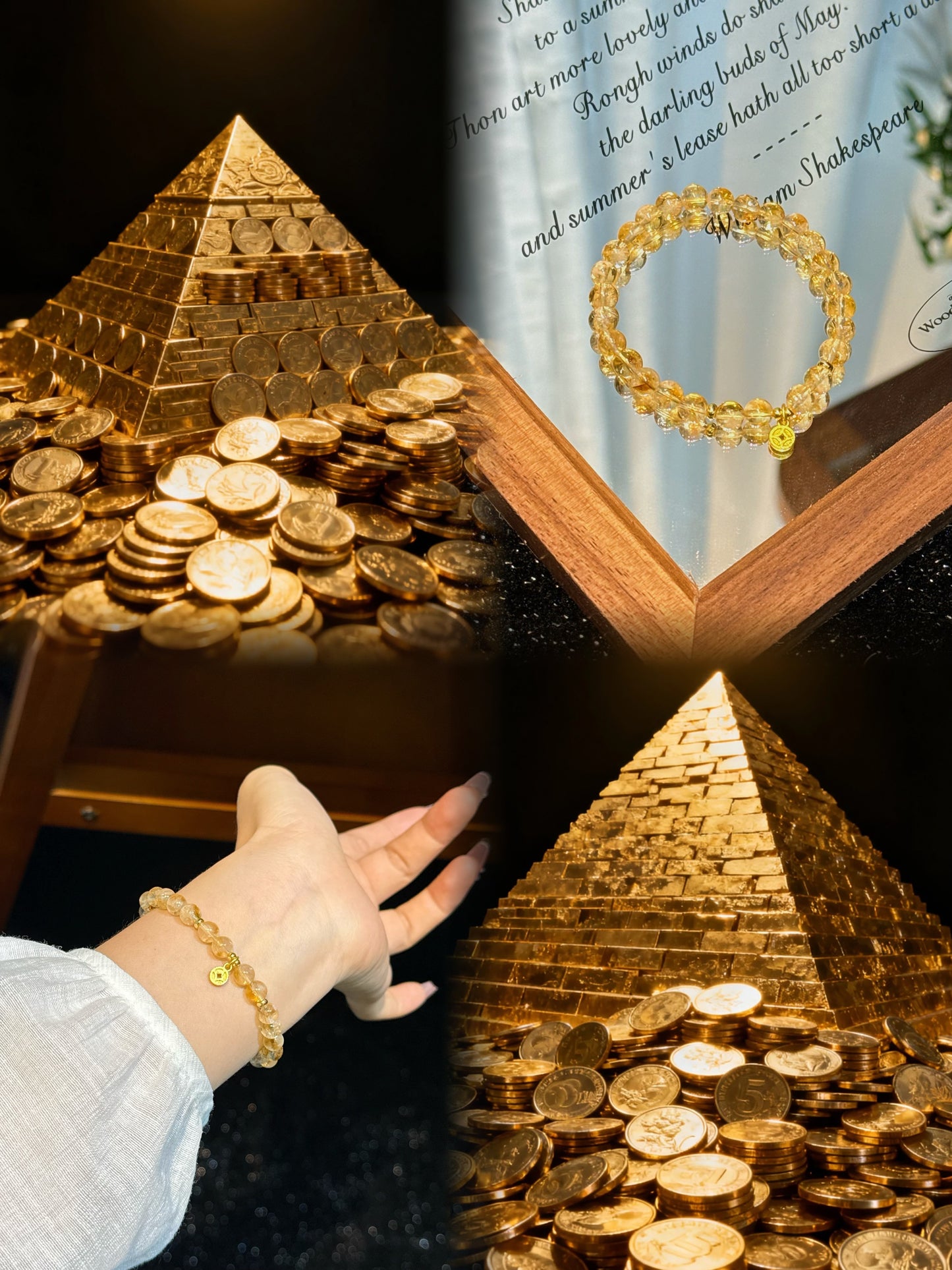 Crystal Coin Fusion · Pyramid/Crystal bracelet /Men Women style