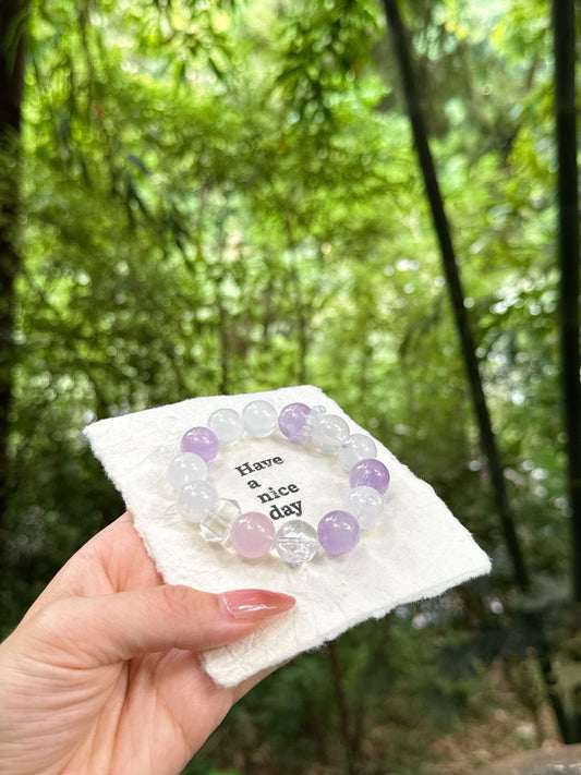 Purple Light Reflecting Snow·Three Rhythms and Harmony with Light」❤️DIY/crystal bracelet