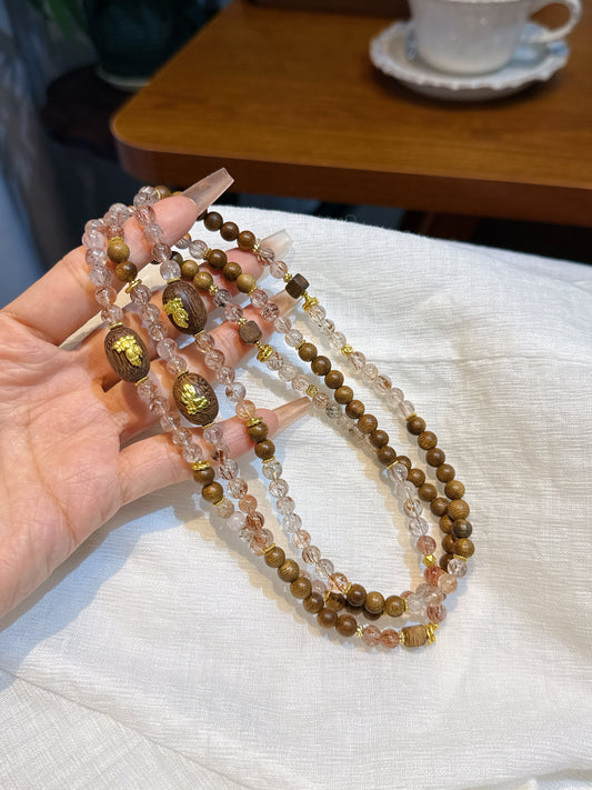 Chenjin Susu Guang · Coffee Milk Bean/crystal bracelet/DIY bracelet/Double-ring bracelet