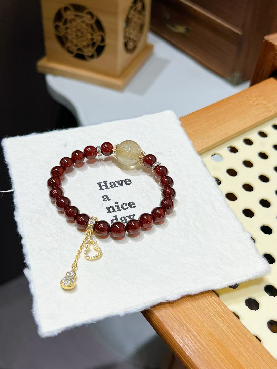 Natural Tourmaline+natural golden quartz.DIY Customized Crystal Beaded Necklace