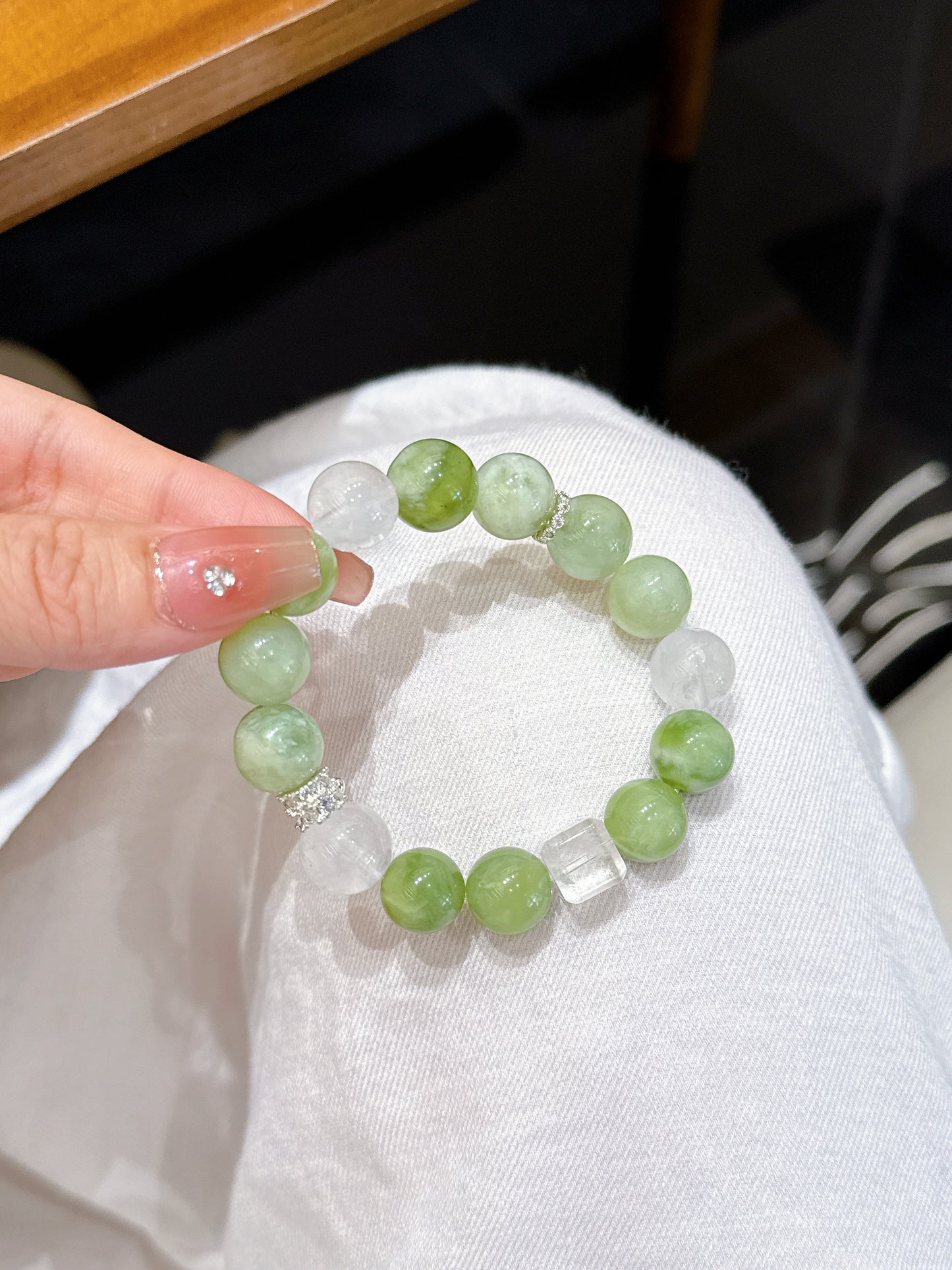Green Grape Milk Cap/DIY/crystal bracelet