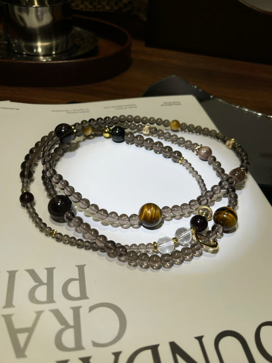 Dark Star Ring crystal bracelet/DIY bracelet/ Double Ring Bracelet