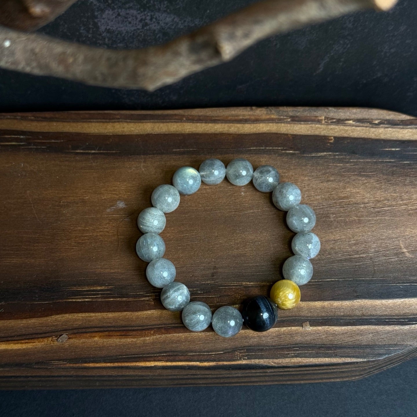 Natural Grey Moonstone Beaded Bracelet/Diy crystal bracelet