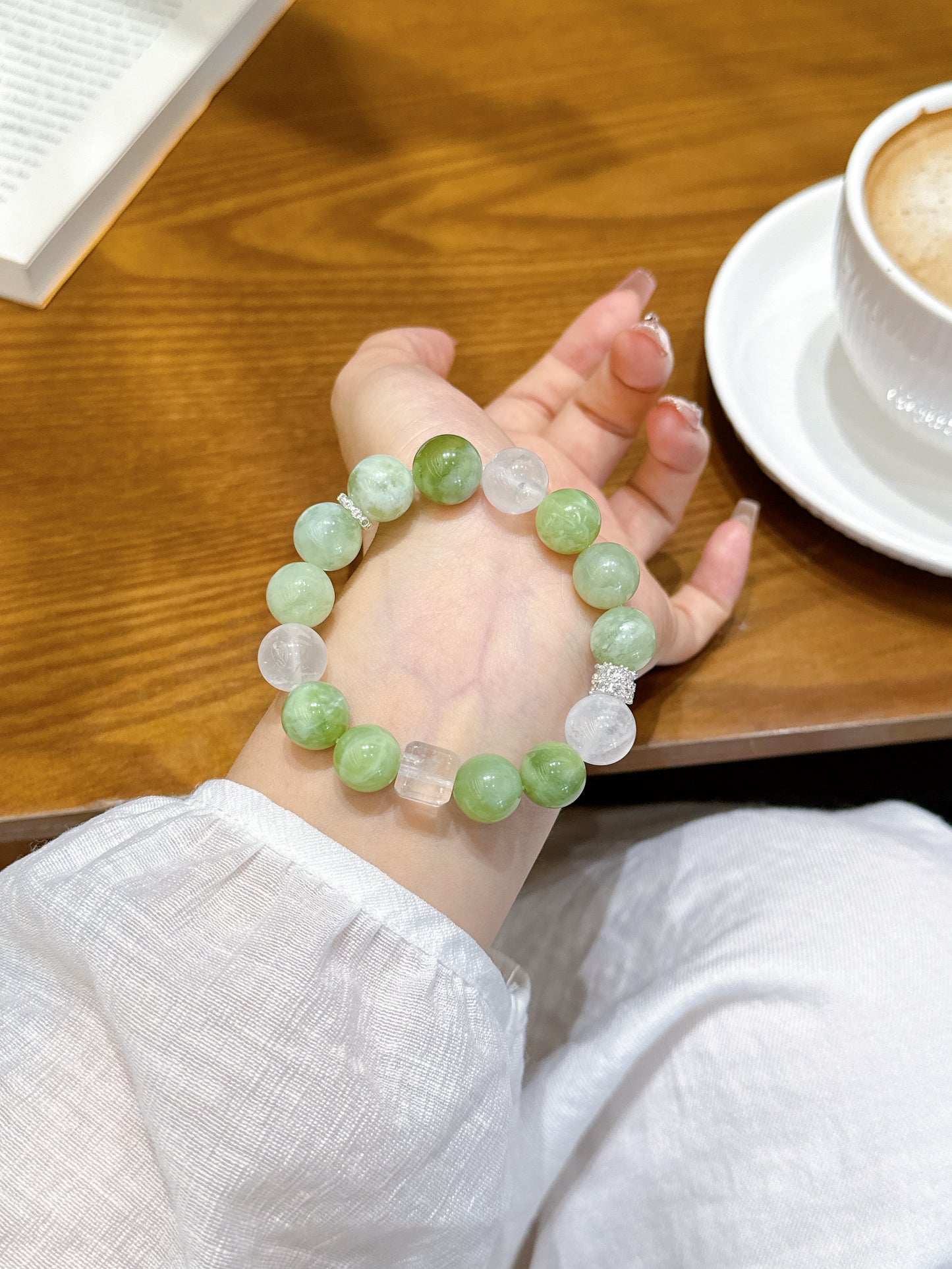 Green Grape Milk Cap/DIY/crystal bracelet