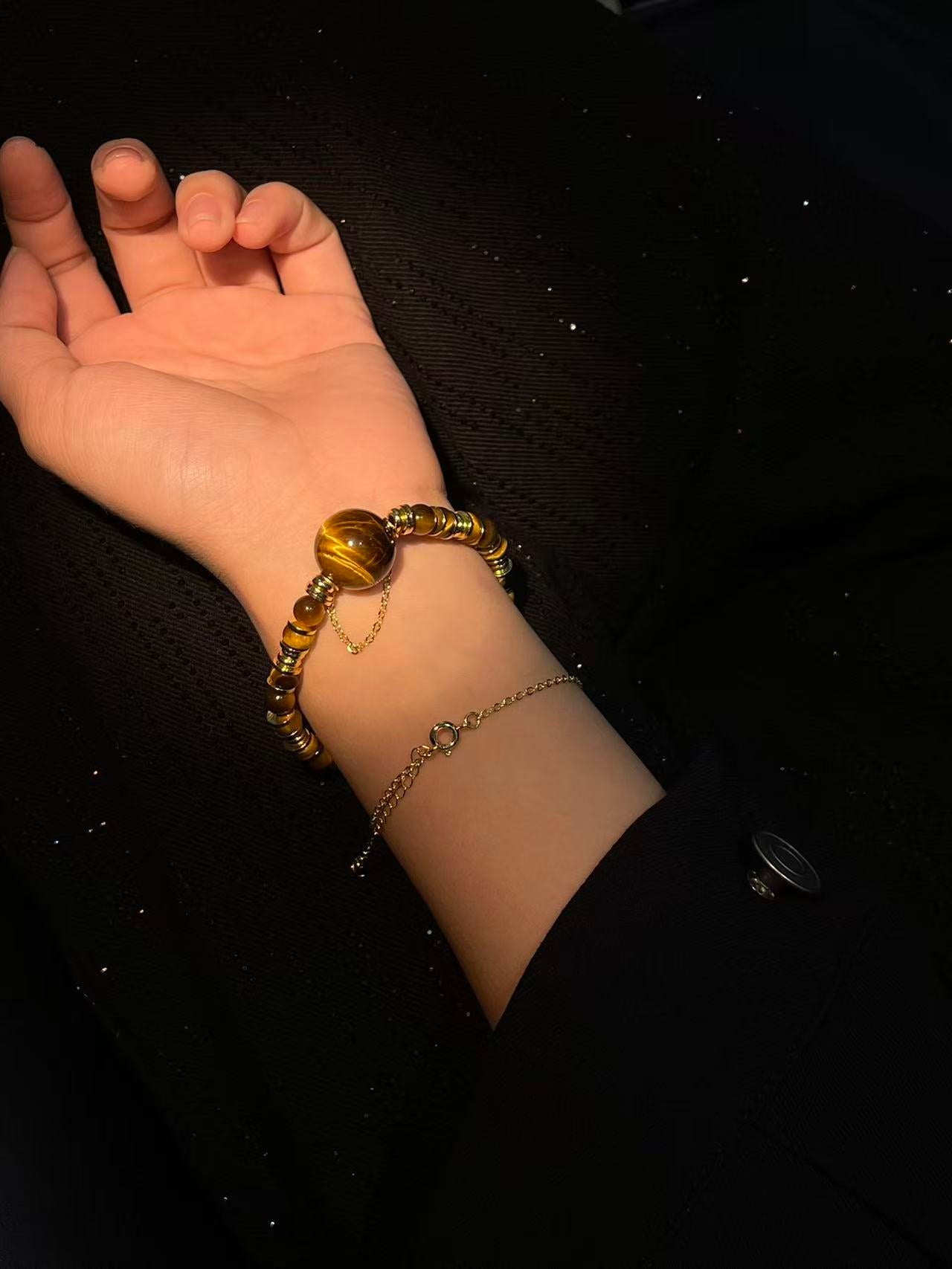 Tiger Eye Stone Design Style / Crystal Bracelet / Aries Zodiac Lucky Bracelet