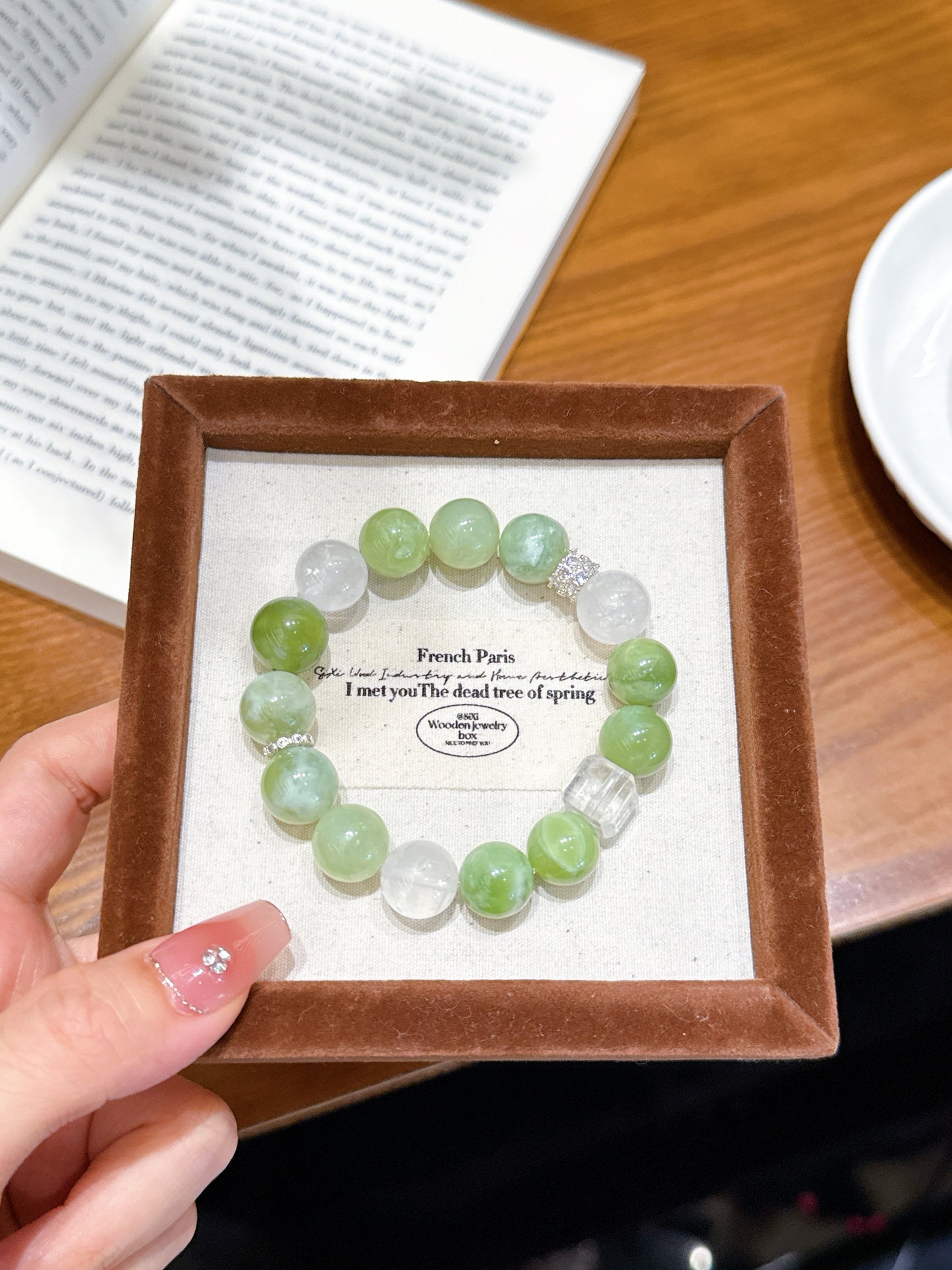Green Grape Milk Cap/DIY/crystal bracelet