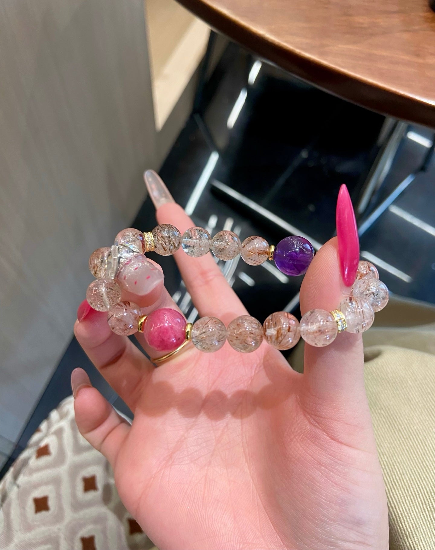 Crystal Bracelet - Crimson Flame Star Dome