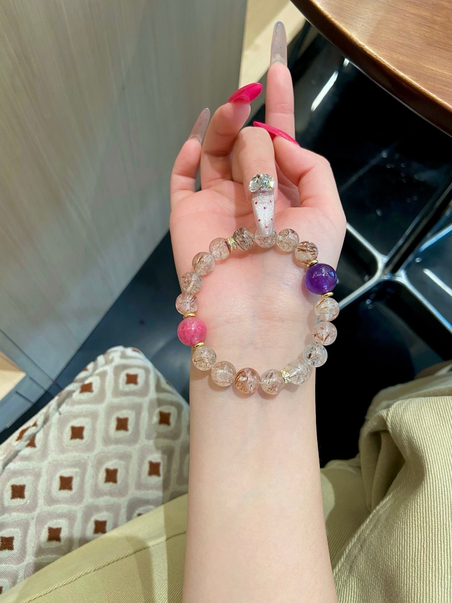 Crystal Bracelet - Crimson Flame Star Dome